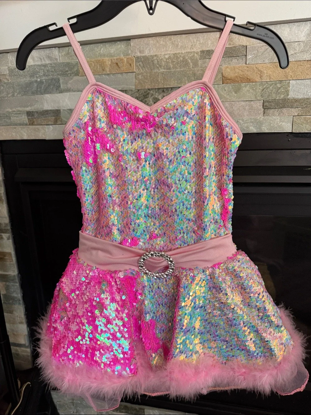A Wish Come True Candy Pink Flip Sequin Dance Costume 25097Y Pink